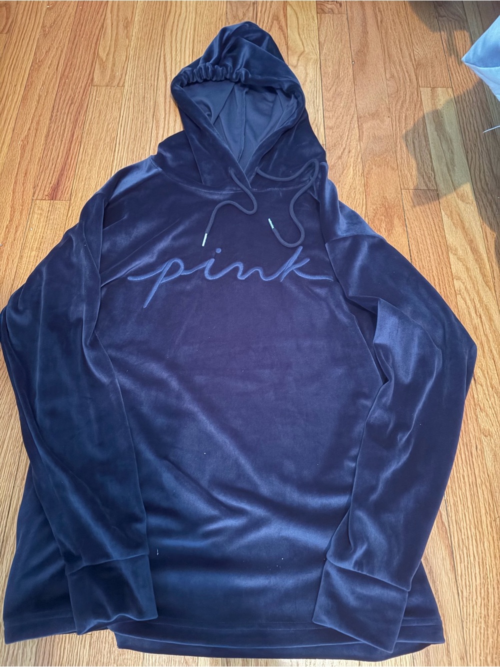 PINK Victoria's Secret Navy Velour Hooded Sweater with Velour Pants
